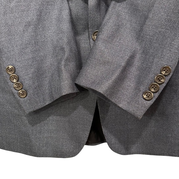 Ralph Lauren Mens Blue Herringbone Wool Silk Blend Sport Coat Blazer Size 44R - Picture 2 of 6